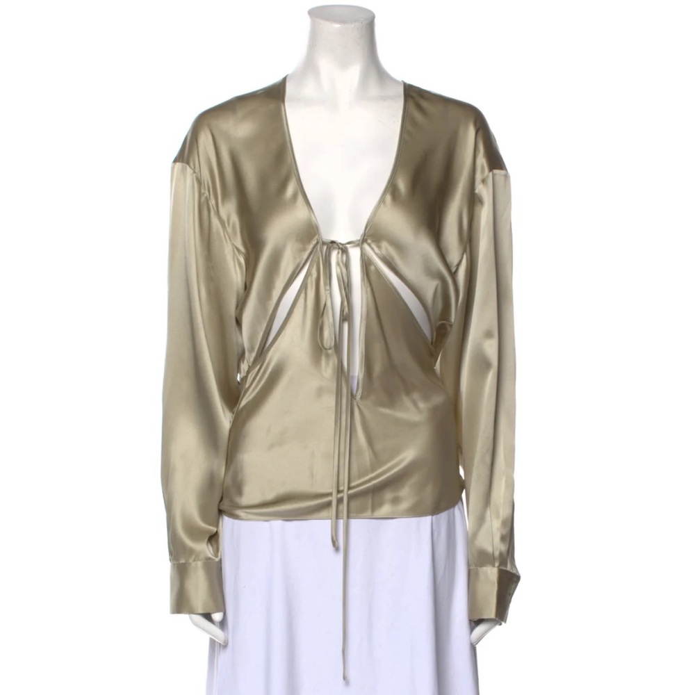 Christopher Esber Silk Tie Neck Blouse US2